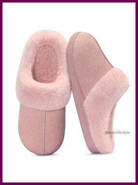 Fuzzy Memory Foam Slip On House Slippers